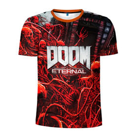 Мужская футболка 3D спортивная с принтом DOOM ETERNAL , 100% полиэстер с улучшенными характеристиками | приталенный силуэт, круглая горловина, широкие плечи, сужается к линии бедра | doom | doom eternal | game | дум