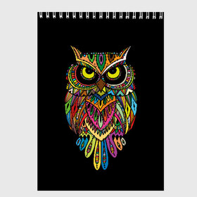 Скетчбук с принтом Сова , 100% бумага
 | 48 листов, плотность листов — 100 г/м2, плотность картонной обложки — 250 г/м2. Листы скреплены сверху удобной пружинной спиралью | Тематика изображения на принте: art | background | big | bird | black | drawing | eyes | multicolored | owl | sight | symbol | wisdom | большие | взгляд | глаза | искусство | мудрость | птица | разноцветный | рисунок | символ | сова | филин | фон | черный