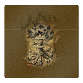 Магнитный плакат 3Х3 с принтом Дерево жизни , Полимерный материал с магнитным слоем | 9 деталей размером 9*9 см | 3d | 9 миров | абстракция | арт | дерево жизни | индраксиль | песочный