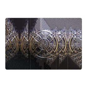 Магнитный плакат 3Х2 с принтом Кельтские узоры , Полимерный материал с магнитным слоем | 6 деталей размером 9*9 см | 3d | абстракция | арт | желтый | кельтские узоры | на металле | черный