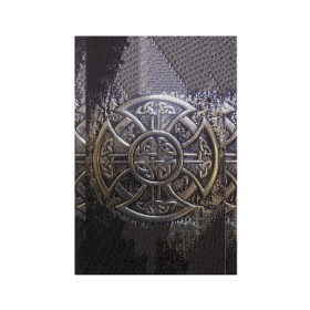 Обложка для паспорта матовая кожа с принтом Кельтские узоры , натуральная матовая кожа | размер 19,3 х 13,7 см; прозрачные пластиковые крепления | 3d | абстракция | арт | желтый | кельтские узоры | на металле | черный