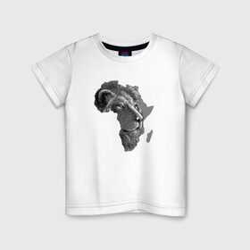 Детская футболка хлопок с принтом King of Africa , 100% хлопок | круглый вырез горловины, полуприлегающий силуэт, длина до линии бедер | animal | the lion king | африка | взгляд | дикий | животные | зверь | клыки | континент | король | король джунглей | кошка | лев | львица | царь