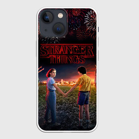 Чехол для iPhone 13 mini с принтом STRANGER THINGS ,  |  | 011 | down | eleven | netflix | season | series | strange | stranger | things | upside | дела | дина | загадочные | монстр | монстры | одиннадцать | очень | сезон | сериал | сериалы | события | странные | ужасы