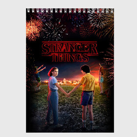 Скетчбук с принтом STRANGER THINGS , 100% бумага
 | 48 листов, плотность листов — 100 г/м2, плотность картонной обложки — 250 г/м2. Листы скреплены сверху удобной пружинной спиралью | 011 | down | eleven | netflix | season | series | strange | stranger | things | upside | дела | дина | загадочные | монстр | монстры | одиннадцать | очень | сезон | сериал | сериалы | события | странные | ужасы