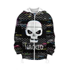 Детская куртка 3D с принтом Hacked , 100% полиэстер | застежка — молния, подол и капюшон оформлены резинкой с фиксаторами, по бокам — два кармана без застежек, один потайной карман на груди, плотность верхнего слоя — 90 г/м2; плотность флисового подклада — 260 г/м2 | Тематика изображения на принте: hacker | hacknet | взлом | виртуальность | кибер | киберпанк | программист | хакер