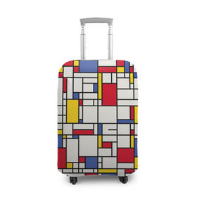 Чехол для чемодана 3D с принтом Имитация Мондриана , 86% полиэфир, 14% спандекс | двустороннее нанесение принта, прорези для ручек и колес | abstraction | art | artist | mondrian | mosaic | pattern | абстракция | витраж | искусство | мозаика | мондриан | узор | художник