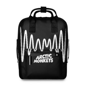 Женский рюкзак 3D с принтом ARCTIC MONKEYS , 100% полиэстер | лямки с регулируемой длиной, сверху ручки, чтобы рюкзак нести как сумку. Основное отделение закрывается на молнию, как и внешний карман. Внутри два дополнительных кармана, один из которых закрывается на молнию. По бокам два дополнительных кармашка, куда поместится маленькая бутылочка
 | Тематика изображения на принте: arctic monkeys | арктик манкис | арктические мартышки