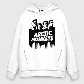 Мужское худи Oversize хлопок с принтом ARCTIC MONKEYS , френч-терри — 70% хлопок, 30% полиэстер. Мягкий теплый начес внутри —100% хлопок | боковые карманы, эластичные манжеты и нижняя кромка, капюшон на магнитной кнопке | arctic monkeys | арктик манкис | арктические мартышки