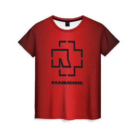 Женская футболка 3D с принтом Rammstein. , 100% полиэфир ( синтетическое хлопкоподобное полотно) | прямой крой, круглый вырез горловины, длина до линии бедер | 3d | hard | logo | metal | music | rammstein | rock | вектор | геометрия | градиент | знак | иллюстрация | клетка | кубики | лого | метал | музыка | рамштайн | рок | символ | текстура