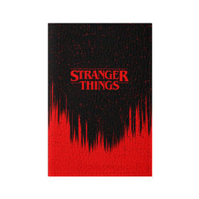 Обложка для паспорта матовая кожа с принтом STRANGER THINGS , натуральная матовая кожа | размер 19,3 х 13,7 см; прозрачные пластиковые крепления | stranger things | очень странные дела