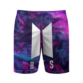 Мужские шорты спортивные с принтом BTS NEON ,  |  | bangtan boys | bts | бтс