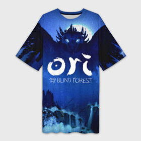 Платье-футболка 3D с принтом Ori and the Blind Forest ,  |  | Тематика изображения на принте: ori | ori and the blind forest | ori forest | видеоигра | ори | платформер