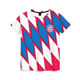 Женская футболка 3D с принтом FC Bayern Munchen 2019 , 100% полиэфир ( синтетическое хлопкоподобное полотно) | прямой крой, круглый вырез горловины, длина до линии бедер | bayern | football | munchen | бавария | бундеслига | мюнхен | спорт | футбол | футбольный клуб