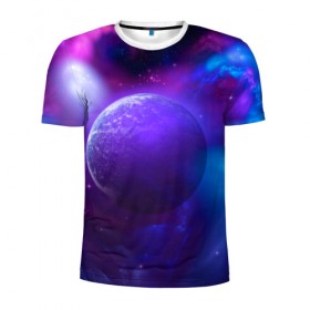 Мужская футболка 3D спортивная с принтом Неоновый Космос , 100% полиэстер с улучшенными характеристиками | приталенный силуэт, круглая горловина, широкие плечи, сужается к линии бедра | galaxy | neon | space | stars | астрономия | галактика | звезды | космос | неон | планеты | созвездие
