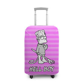 Чехол для чемодана 3D с принтом Lil Peep (Hell Boy) , 86% полиэфир, 14% спандекс | двустороннее нанесение принта, прорези для ручек и колес | alone | boy | hell | hell boy | lil | lil peep | peep | rap | sad | лил пип | маленький пип | пип | реп | рэп