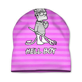 Шапка 3D с принтом Lil Peep (Hell Boy) , 100% полиэстер | универсальный размер, печать по всей поверхности изделия | alone | boy | hell | hell boy | lil | lil peep | peep | rap | sad | лил пип | маленький пип | пип | реп | рэп