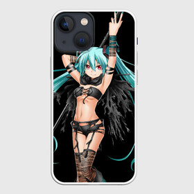 Чехол для iPhone 13 mini с принтом Мику Хацунэ ,  |  | Тематика изображения на принте: anime | character | geisha | hatsune miku | japan | kimono | manga | style | аниме | вокалоид | девушки | манга | мульт | оружие | сёдзё | сериал | хатсуне мику