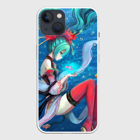 Чехол для iPhone 13 с принтом Hatsune Miku в чулках ,  |  | anime | character | geisha | hatsune miku | japan | kimono | manga | style | аниме | вокалоид | девушки | манга | мульт | оружие | сёдзё | сериал | хатсуне мику