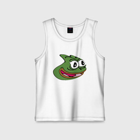 Детская майка хлопок с принтом Pepega ,  |  | Тематика изображения на принте: feels bad man | feels good man | pepe | pepe the frog | sad pepe | грустная лягушка | пепе | пепега