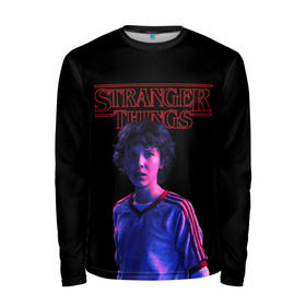 Мужской лонгслив 3D с принтом STRANGER THINGS - Дина , 100% полиэстер | длинные рукава, круглый вырез горловины, полуприлегающий силуэт | Тематика изображения на принте: 011 | down | eleven | netflix | season | series | strange | stranger | things | upside | дела | дина | загадочные | монстр | монстры | одиннадцать | очень | сезон | сериал | сериалы | события | странные | ужасы