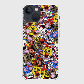 Чехол для iPhone 13 mini с принтом FNAF STICKERBOMBING ,  |  | five nights | five nights freddy | fnaf | freddy nights | freddy s | фнаф | фредди