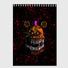 Скетчбук с принтом FNAF Nightmare , 100% бумага
 | 48 листов, плотность листов — 100 г/м2, плотность картонной обложки — 250 г/м2. Листы скреплены сверху удобной пружинной спиралью | blood | five nights at freddy’s | fnaf | game | horror | игра | кровь | пять ночей у фредди | ужас | фнаф | фреди