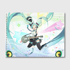 Альбом для рисования с принтом Hatsune Miku , 100% бумага
 | матовая бумага, плотность 200 мг. | Тематика изображения на принте: anime | character | geisha | hatsune miku | japan | kimono | manga | style | аниме | вокалоид | девушки | манга | мульт | оружие | сёдзё | сериал | хатсуне мику