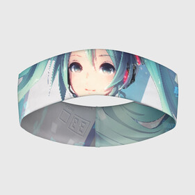 Повязка на голову 3D с принтом МИКУ ХАЦУНЭ | MIKU HATSUNE ,  |  | anime | character | geisha | hatsune miku | japan | kimono | manga | style | аниме | вокалоид | девушки | манга | мульт | оружие | сёдзё | сериал | хатсуне мику