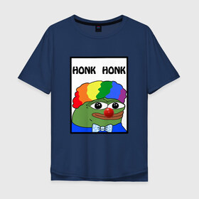 Мужская футболка хлопок Oversize с принтом Honk Honk , 100% хлопок | свободный крой, круглый ворот, “спинка” длиннее передней части | feels bad man | feels good man | honk honk | pepe | pepe the frog | sad pepe | грустная лягушка | пепе