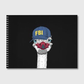 Альбом для рисования с принтом FBI , 100% бумага
 | матовая бумага, плотность 200 мг. | beak | bird | blue | cap | fbi | funny | head | inscription | long | neck | ostrich | red | весёлый | голова | длинная | кепка | клюв | красный | надпись | птица | синяя | смешной | страус | фбр | шея
