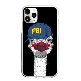 Чехол для iPhone 11 Pro Max матовый с принтом FBI , Силикон |  | beak | bird | blue | cap | fbi | funny | head | inscription | long | neck | ostrich | red | весёлый | голова | длинная | кепка | клюв | красный | надпись | птица | синяя | смешной | страус | фбр | шея