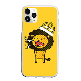 Чехол для iPhone 11 Pro Max матовый с принтом Лев , Силикон |  | animal | beast | childish | crown | drawing | funny | king | lion | mane | screaming | yellow | грива | детский | желтый | животное | зверь | корона | кричит | лев | рисунок | смешной | царь