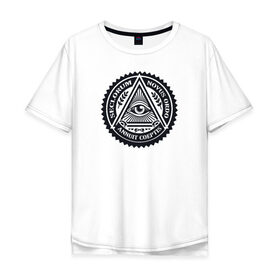 Мужская футболка хлопок Oversize с принтом Новый мировой порядок , 100% хлопок | свободный крой, круглый ворот, “спинка” длиннее передней части | всевидящее око | глаз | дельта | доллар | иллюминаты | масонство | масоны