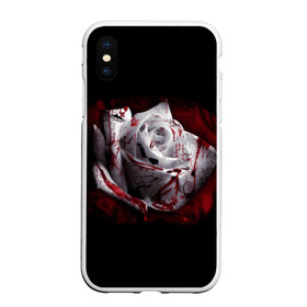 Чехол для iPhone XS Max матовый с принтом Кровавая роза , Силикон | Область печати: задняя сторона чехла, без боковых панелей | брызги | кровавая роза | кровь | роза | цветы