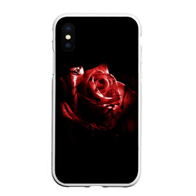 Чехол для iPhone XS Max матовый с принтом Кровавая роза , Силикон | Область печати: задняя сторона чехла, без боковых панелей | брызги | кровавая роза | кровь | роза | цветы