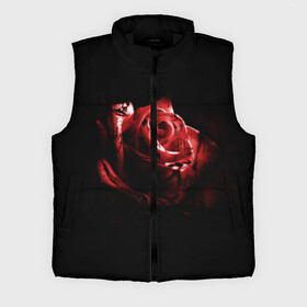 Мужской жилет утепленный 3D с принтом Кровавая роза ,  |  | брызги | кровавая роза | кровь | роза | цветы