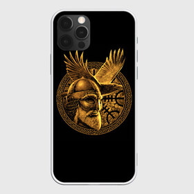 Чехол для iPhone 12 Pro Max с принтом Один , Силикон |  | Тематика изображения на принте: beard | celtic | emblem | face | golden | helmet | myth | one | ornament | raven | runes | sword | viking | warrior | борода | викинг | воин | ворон | золотой | кельтский | лицо | меч | миф | один | орнамент | руны | шлем | эмблема