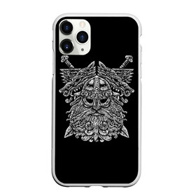 Чехол для iPhone 11 Pro Max матовый с принтом Один , Силикон |  | beard | character | emblem | face | helmet | mythical | one | sword | viking | warrior | борода | викинг | воин | лицо | меч | мифический | один | персонаж | шлем | эмблема