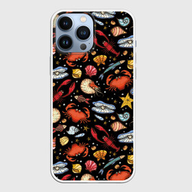 Чехол для iPhone 13 Pro Max с принтом Морские обитатели ,  |  | children | crabs | crayfish | drawing | fish | funny | inhabitants | ocean | pearls | sea | shellfish | shells | shrimps | весёлый | детский | жемчуг | крабы | креветки | моллюски | море | морские | обитатели | океан | раки | ракушки | рисунок | рыбы