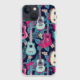 Чехол для iPhone 13 mini с принтом Укулеле фруктовые ,  |  | flowers | guitars | hawaiian | instruments | music | musical | strings | summer | ukulele | гавайские | гитары | инструменты | лето | музыка | музыкальные | струны | укулеле | цветы