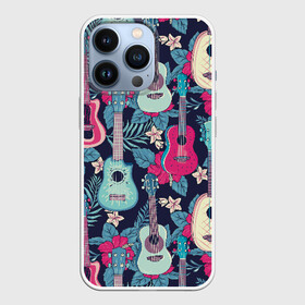 Чехол для iPhone 13 Pro с принтом Укулеле фруктовые ,  |  | flowers | guitars | hawaiian | instruments | music | musical | strings | summer | ukulele | гавайские | гитары | инструменты | лето | музыка | музыкальные | струны | укулеле | цветы