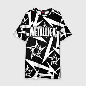 Детское платье 3D с принтом Metallica , 100% полиэстер | прямой силуэт, чуть расширенный к низу. Круглая горловина, на рукавах — воланы | Тематика изображения на принте: metalica | metallica | группа | джеймс хэтфилд | кирк хэмметт | ларс ульрих | метал | металика | металлика | миталика | музыка | роберт трухильо | рок | трэш | трэшметал | хард | хеви