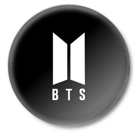 Значок с принтом BTS (НА СПИНЕ) ,  металл | круглая форма, металлическая застежка в виде булавки | bangtan boys | bts | бтс