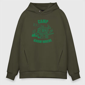 Мужское худи Oversize хлопок с принтом CAMP KNOW WHERE , френч-терри — 70% хлопок, 30% полиэстер. Мягкий теплый начес внутри —100% хлопок | боковые карманы, эластичные манжеты и нижняя кромка, капюшон на магнитной кнопке | Тематика изображения на принте: 80 е | 85 | camp know where | camp nowhere | dustin | netflix | stranger things | дастин | кепка дастина | нетфликс | очень странные дела