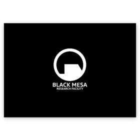 Поздравительная открытка с принтом BLACK MESA , 100% бумага | плотность бумаги 280 г/м2, матовая, на обратной стороне линовка и место для марки
 | Тематика изображения на принте: aperture laboratorie | black mesa | gordon freeman | half life | half life 3 | valve | блэк меса | вэлв | гордон фриман | халф лайф