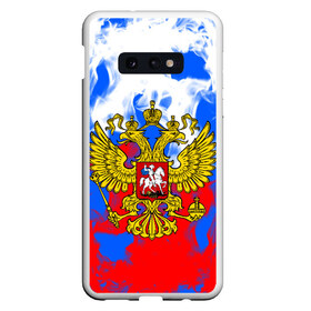 Чехол для Samsung S10E с принтом RUSSIA Flame Collection , Силикон | Область печати: задняя сторона чехла, без боковых панелей | fire | flame | russia | sport | tricolor | герб | огонь | патриот | патриотизм | пламя | россия | спорт | триколор | флаг россии