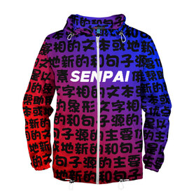 Мужская ветровка 3D с принтом SENPAI RED AND BLUE , 100% полиэстер | подол и капюшон оформлены резинкой с фиксаторами, два кармана без застежек по бокам, один потайной карман на груди | ahegao | anime | kawai | kowai | oppai | otaku | senpai | sugoi | waifu | yandere | аниме | ахегао | ковай | культура | отаку | сенпай | тренд | яндере