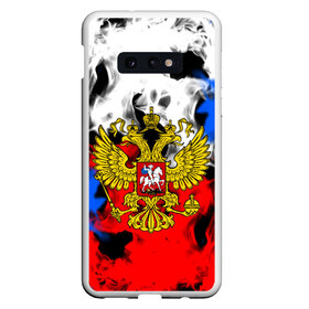 Чехол для Samsung S10E с принтом RUSSIA Flame Collection , Силикон | Область печати: задняя сторона чехла, без боковых панелей | fire | flame | russia | sport | tricolor | герб | огонь | патриот | патриотизм | пламя | россия | спорт | триколор | флаг россии