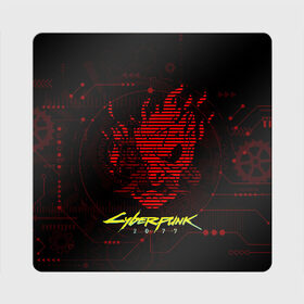 Магнит виниловый Квадрат с принтом CYBERPUNK 2077 - Самурай , полимерный материал с магнитным слоем | размер 9*9 см, закругленные углы | Тематика изображения на принте: 2077 | cyber | cyberpunk | demon | glitch | keanu | logo | punk | reeves | samurai | symbol | team | trauma | глитч | демон | киану | кибер | киберпанк | клан | лого | логотип | огонь | панк | ривз | самурай | символ
