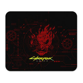 Коврик для мышки прямоугольный с принтом CYBERPUNK 2077 - Самурай , натуральный каучук | размер 230 х 185 мм; запечатка лицевой стороны | 2077 | cyber | cyberpunk | demon | glitch | keanu | logo | punk | reeves | samurai | symbol | team | trauma | глитч | демон | киану | кибер | киберпанк | клан | лого | логотип | огонь | панк | ривз | самурай | символ